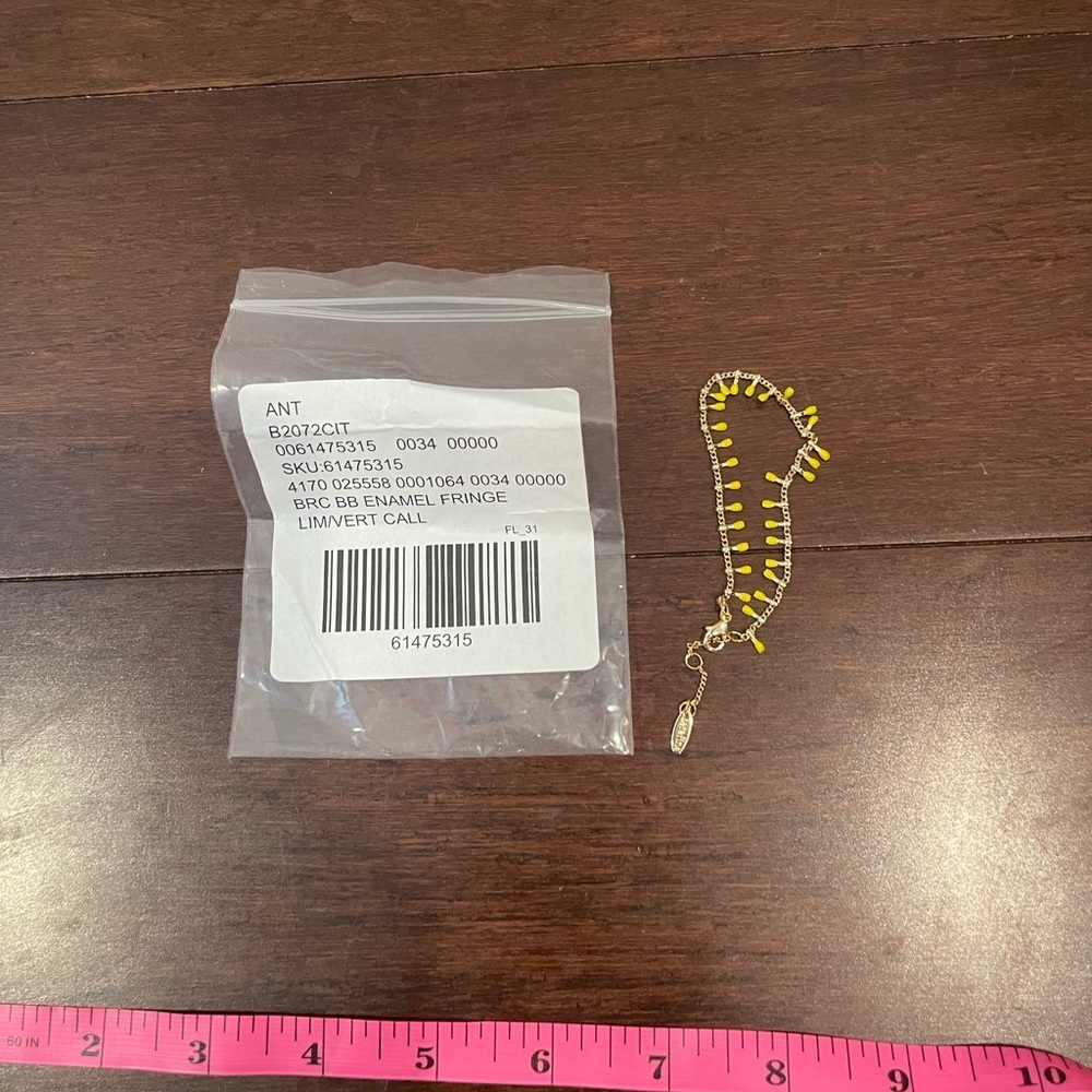 nwt serefina Gold and Yellow Enamel Fringe Bracelet - Picture 3 of 4